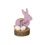  Великденски Заек, на пънче с Яйца, 7x2x10cm, снимка 1 - Декорация за дома - 44854539