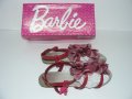 Barbie сандали, естествена кожа, текстил богато цвете – 32 номер, снимка 1 - Детски сандали и чехли - 28723193