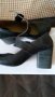 Черни кожени обувки, на висок квадратен ток, Fly London , снимка 1 - Дамски обувки на ток - 26669300
