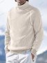 Ежедневен мъжки моден трикотажен пуловер с висока яка и дълги ръкави, 5цвята - 023, снимка 4