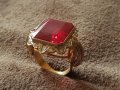 ЗЛАТЕН 18 КАРАТА с огромен РУБИН ръчен елегантен пръстен злато, снимка 6