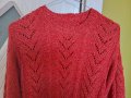 Дамска ръчно плетена блуза оранжева, снимка 3