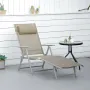 Шезлонг Outsunny, плажен шезлонг, градински шезлонг, сгъваем шезлонг с възглавница, снимка 4