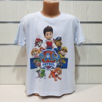 Нова детска тениска с дигитален печат PAW Patrol (Пес патрул) в бял цвят, снимка 6 - Детски тениски и потници - 36598934