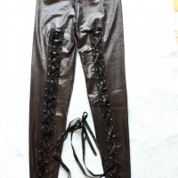 Черен клин кожен , много ефектен, с лента и капси, дълъг , висока талия, много модерен , впечатляващ, снимка 11 - Клинове - 37417649