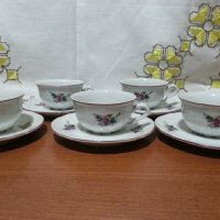 Стар български порцелан чашки за кафе барок, снимка 2 - Антикварни и старинни предмети - 42963224