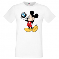 Мъжка тениска Mickey Mouse BMW Подарък,Изненада,Рожден ден, снимка 9 - Тениски - 36576741