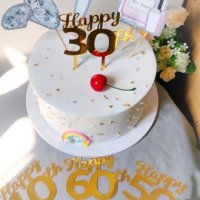 Happy 30th 50th 30 50 години рожден ден златист твърд топер табела украса за торта юбилей годишнина , снимка 1 - Други - 33065232