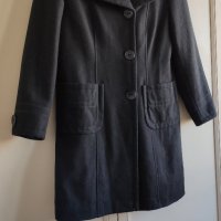 Зимно елегантно вълна черно палто, снимка 1 - Палта, манта - 26535744