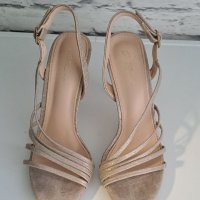Елегантни обувки и чанта - цвят светло злато, снимка 3 - Дамски обувки на ток - 39812504