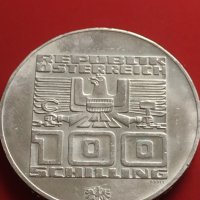 Сребърна монета 100 шилинга 1976г. Австрия XII Зимни олимпийски игри Инсбрук 41418, снимка 7 - Нумизматика и бонистика - 43567931