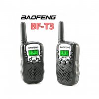 Комплект 2бр. Радиостанции BAOFENG BF-T3 Уоки Токи, Led индикация черни, снимка 1 - Електрически играчки - 32434961