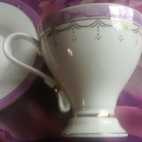 Изискана чаша с чинийка за кафе/чай, снимка 2 - Чаши - 33309827