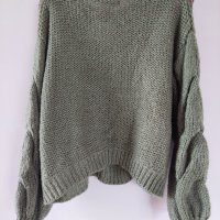 Плетен пуловер one size , снимка 2 - Блузи с дълъг ръкав и пуловери - 43437848