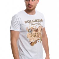 Нова бяла мъжка тениска с трансферен печат България - Treasure Land (Земя на съкровищата), снимка 10 - Тениски - 28213431
