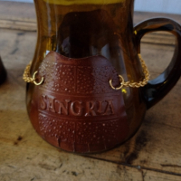 Винтидж комплект за  Сангрия от кехлибарено стъкло 70- те години на миналия век. Кана и 6 чаши, снимка 13 - Сервизи - 44875352