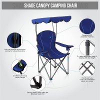 Сгъваем къмпинг стол със сенник и с чанта за съхранение E01CC-503 LIGHT BLUE , снимка 2 - Къмпинг мебели - 35095455