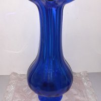 НОВА  ! РАЗКОШНА ВАЗА от кобалтово синьо стъкло , снимка 4 - Декорация за дома - 39262858