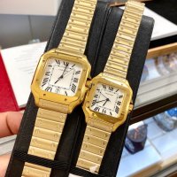 Мъжки часовник Cartier Santos de Cartier Gold с автоматичен механизъм, снимка 7 - Мъжки - 43515507