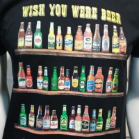 Нова мъжка тениска с трансферен печат Бутилки бири, алкохол, WISH YOU WERE BEER, снимка 3 - Тениски - 28344804