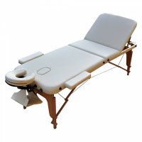 3 Дървена масажна маса с ФИКСИРАНА Цена 10 лева за доставка Zenet Zet-1047 размер М бежова, снимка 5 - Кушетки - 39115675