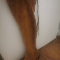 Чисто нови чизми екологична обърната кожа, размер 38, снимка 1 - Дамски ботуши - 43295354