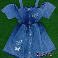 Детска дънкова рокля 🦋🦋🦋, снимка 1 - Детски рокли и поли - 37376035