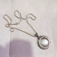 Сребърен синджир със сребърен медальон с вечния календар на Маите, обгърнат от 12-те зоди, снимка 7 - Колиета, медальони, синджири - 32290799
