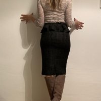 Patrizia pepe *Нова, молив пола с колан пеплум 42, снимка 3 - Поли - 44116163
