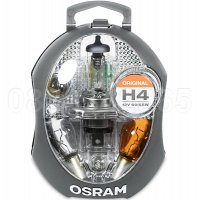 НОВИ! Комплект резервни лампи крушки за автомобил OSRAM Original H4 CLKM + 3 бушона, снимка 2 - Аксесоари и консумативи - 32502432