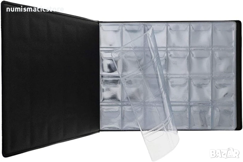 Класьор ELEGANT за 240 монети до 29 мм с 10 листа , черен , снимка 1