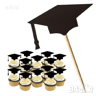 абитуриентска шапка тога завършване бал топер топери за мъфини украса декор, снимка 1