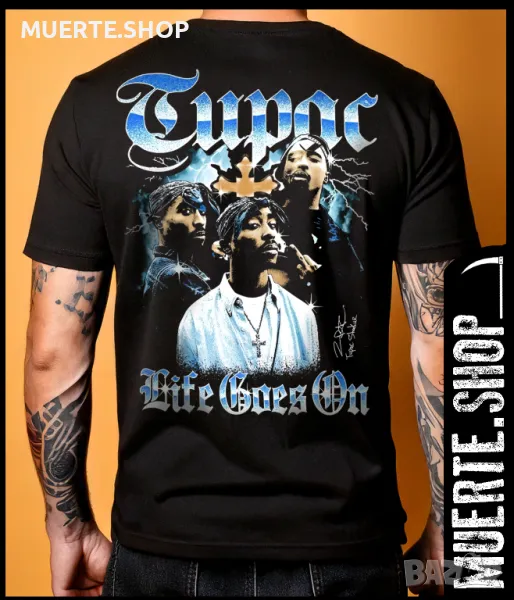 Тениска с щампа 2PAC LGO, снимка 1