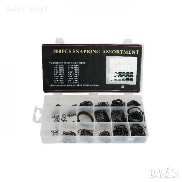Зегерки, 300бр, кутия с C-clips или осигурителни пръстени, снимка 1