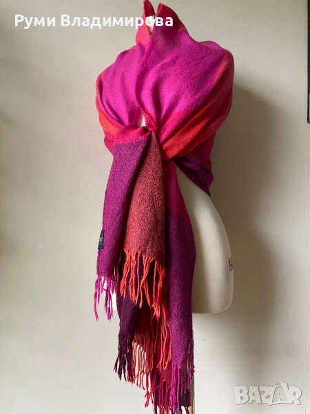 Шарен, кариран шал Тumi, от 100 % baby alpaca , снимка 1