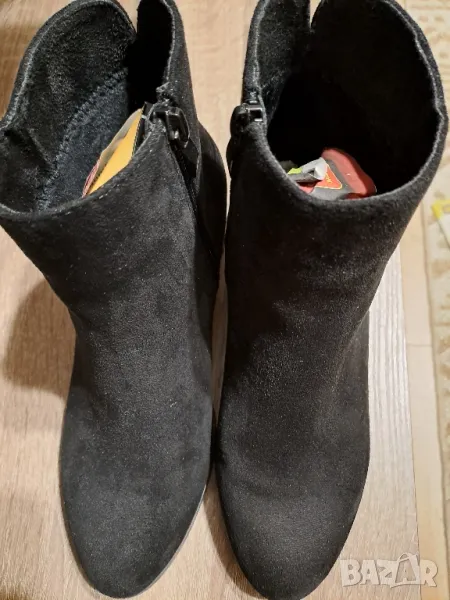 Черни кожени дамски боти, снимка 1