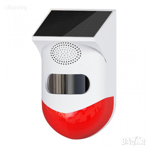 Смарт сензор PST-CT80WR, За движение, Соларен, Сирена, PIR, Wi-Fi, Tuya Smart, Бял, снимка 1