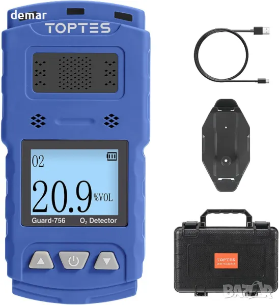TopTes Guard-756 O2 монитор, преносим кислороден детектор,0,5s реакция, снимка 1
