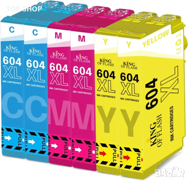 Касети с мастило KING OF FLASH 604XL за Epson 604 XL, 6 броя, снимка 1