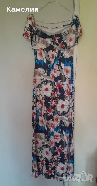 Дълга флорална рокля, М-размер , снимка 1