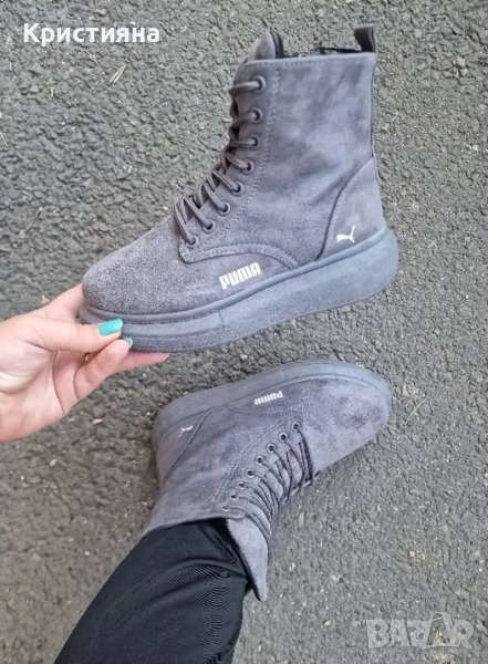 Дамски обувки велур с цип и вата вътре , снимка 1