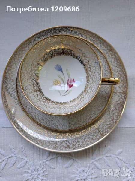 Порцеланов троен сет за чай, снимка 1