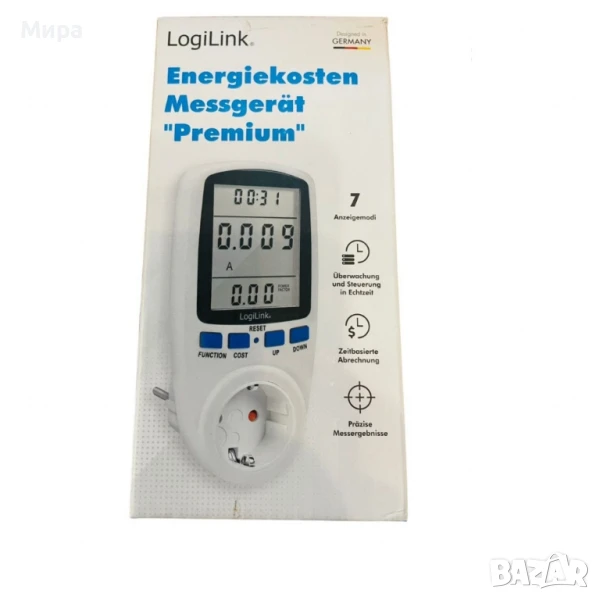 Енергометър LogiLink „Premium“ – измервател на разхода на електроенергия, снимка 1