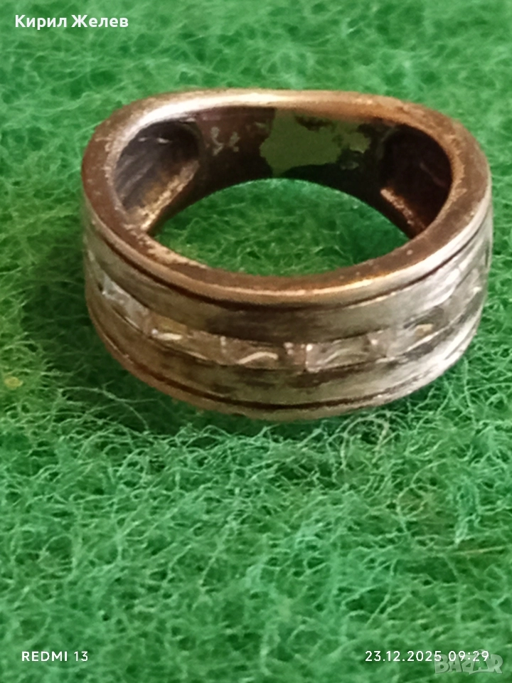 Сребърен пръстен тип СПИНЕР с кристали ръчна изработка 38860, снимка 1