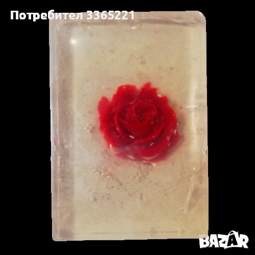 Прозрачен глицеринов сапун вътре с роза, снимка 1