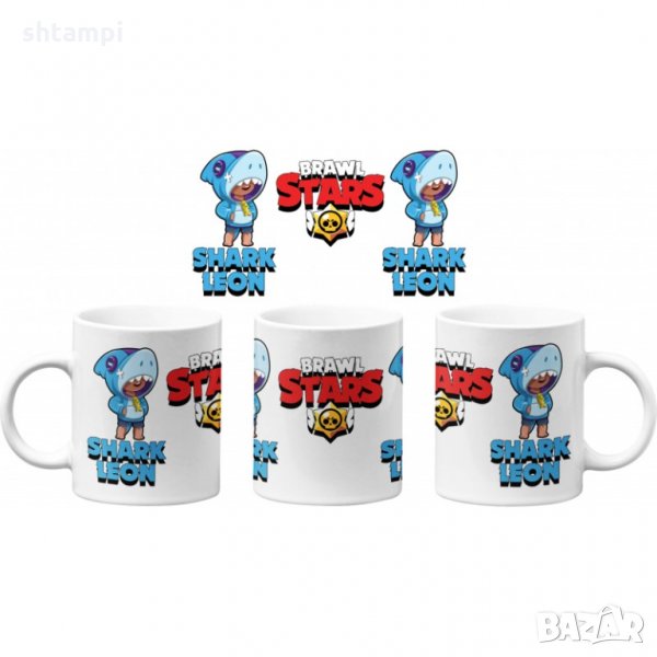 Чаша Brawl Stars Shark Leon Brawl Stars MUG, снимка 1