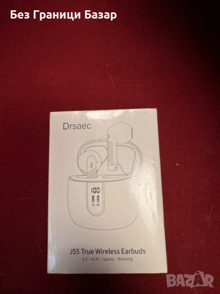 Нови Безжични слушалки J55 Bluetooth 5.3 Hi-Fi със зарядна кутия за музика спорт, снимка 1