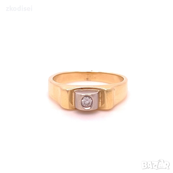 Златен дамски пръстен с диамант 3,58гр. размер:55 18кр. проба:750 модел:34682-5, снимка 1