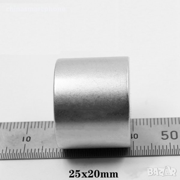 25x20mm неодимов МАГНИТ N52, сила 40-45кг., снимка 1