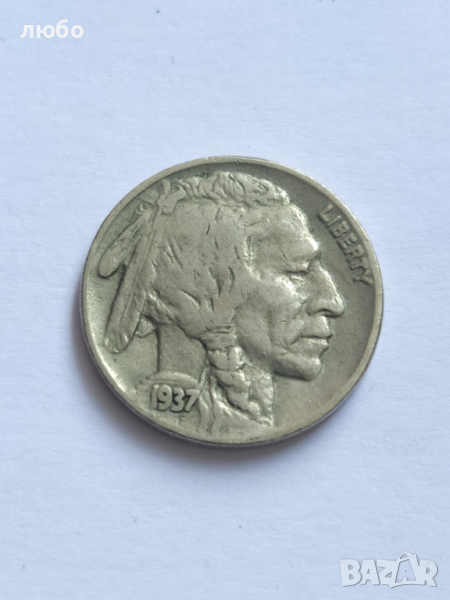  Монета FIVE CENTS 1937, снимка 1